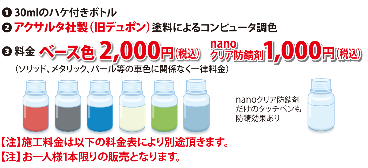 オーダー調色ボトル 価格