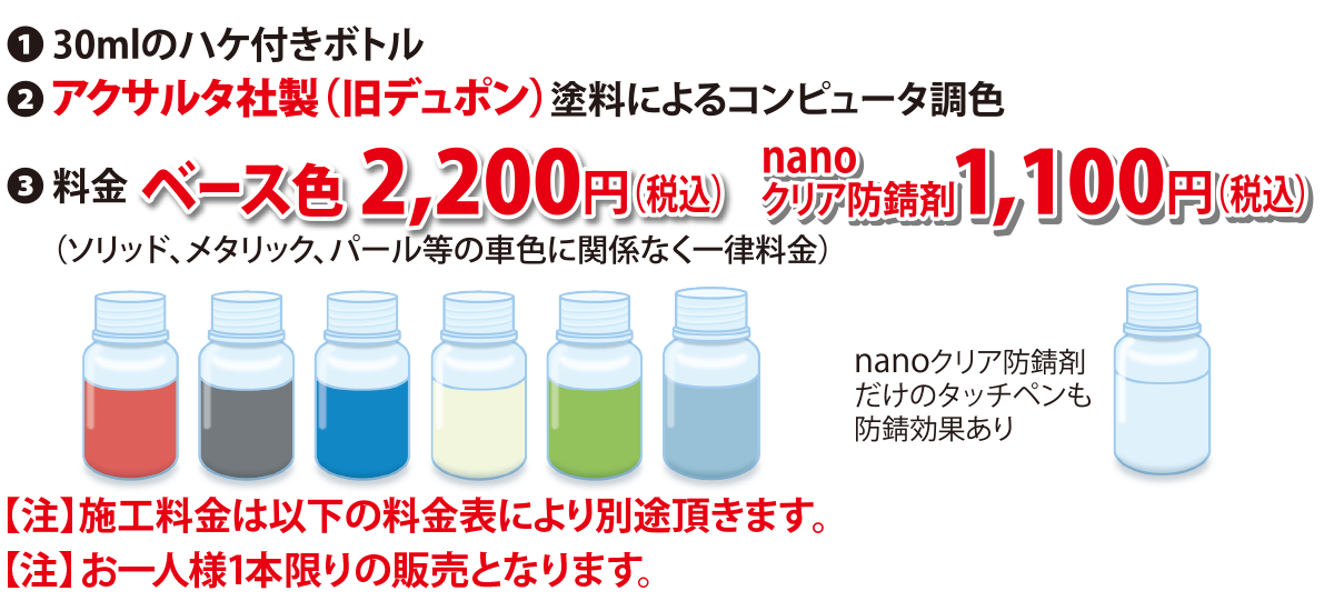 オーダー調色ボトル 価格