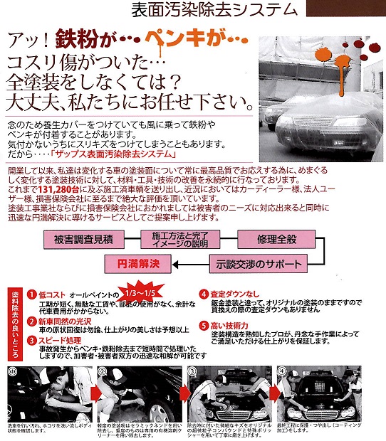 ペンキ 塗料紛 や鉄粉の被害 沖縄のカーコーティング カーフィルム キズヘコミはザップスへ 沖縄 カーケアショップザップス